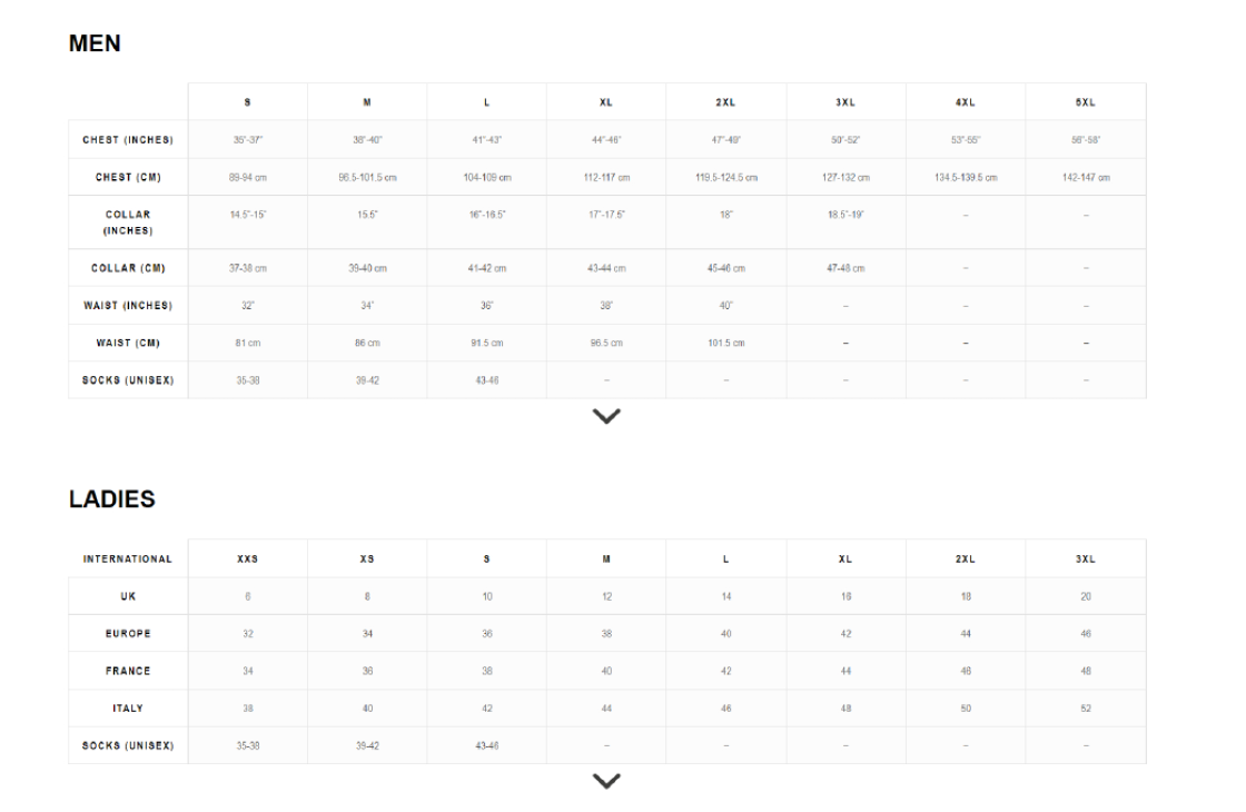 Bere Regis Polo - Size Guide